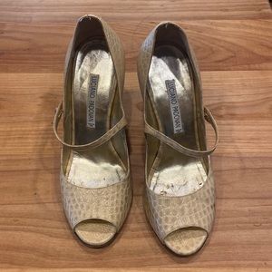 Luciano Padovan Italian leather nude sandals